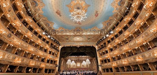 Interior of Teatro La Fenice, Venice’s historic opera house